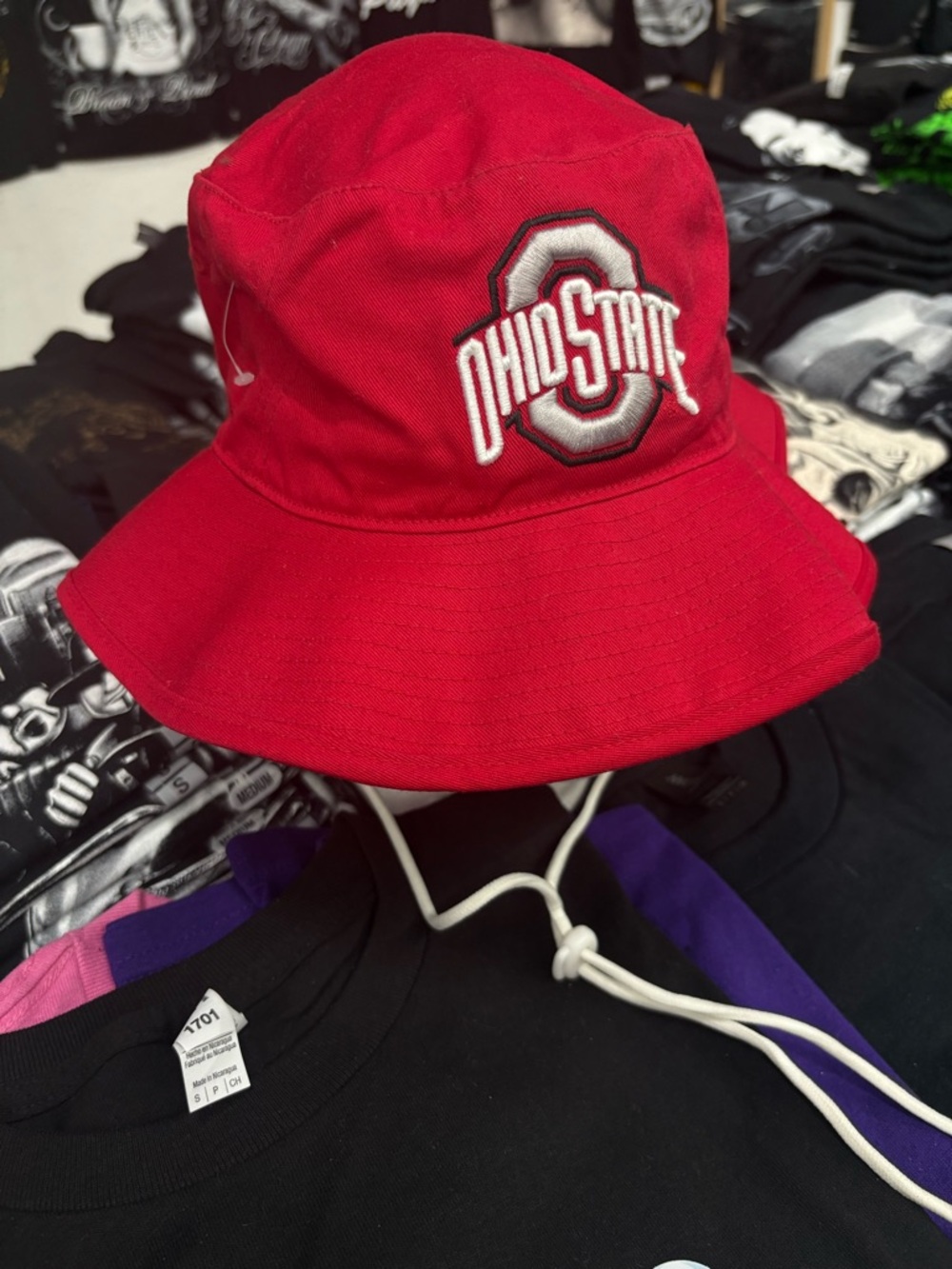 Ohio State Women's Red Bucket Hat with Embroidered O Logo